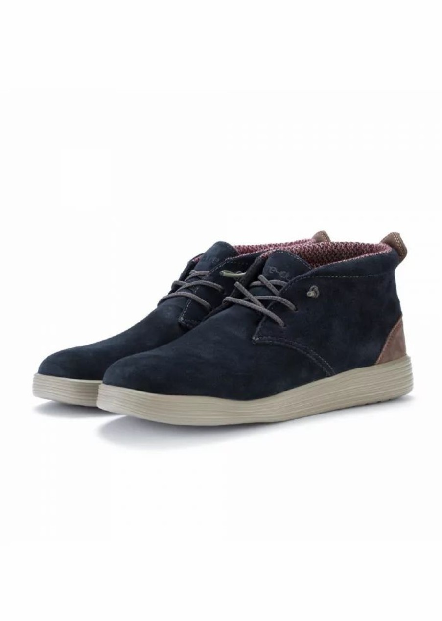 Uomo HEY DUDE SHOES Stivali | Hey Dude Shoes | Stivaletti Desert Jo Suede Ocean Blu